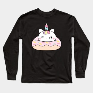 Kawaii Donut Cat Long Sleeve T-Shirt